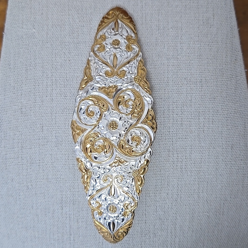 Crumrine Belt Buckle Silver Plated Bronze USA Made